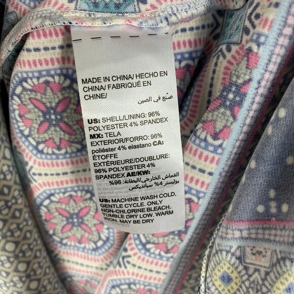 Women's Chico's Medallion Jersey Knee Length Shirt Dress Purple Pink Small - Picture 9 of 11